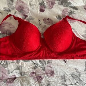 Elegant Red Lace Women's Bra
